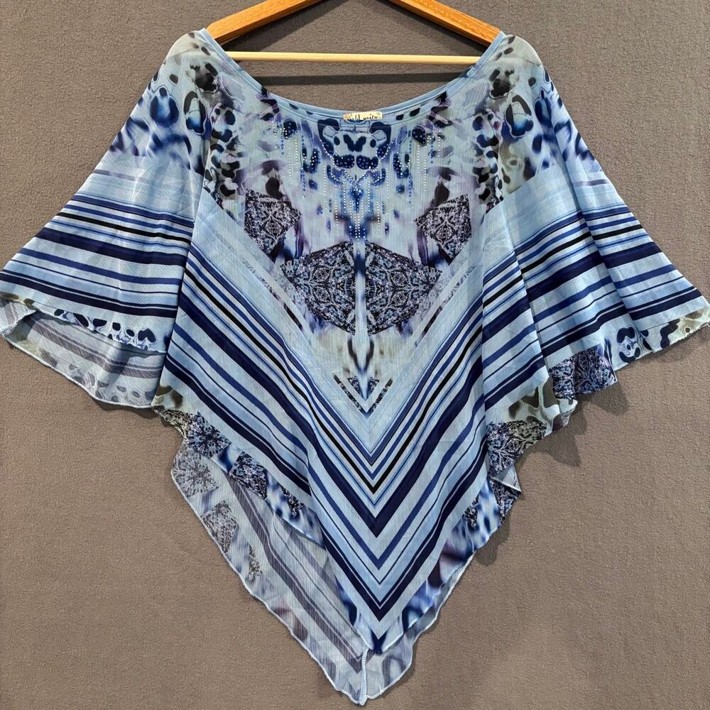 y2k mesh shawl with rhinestones